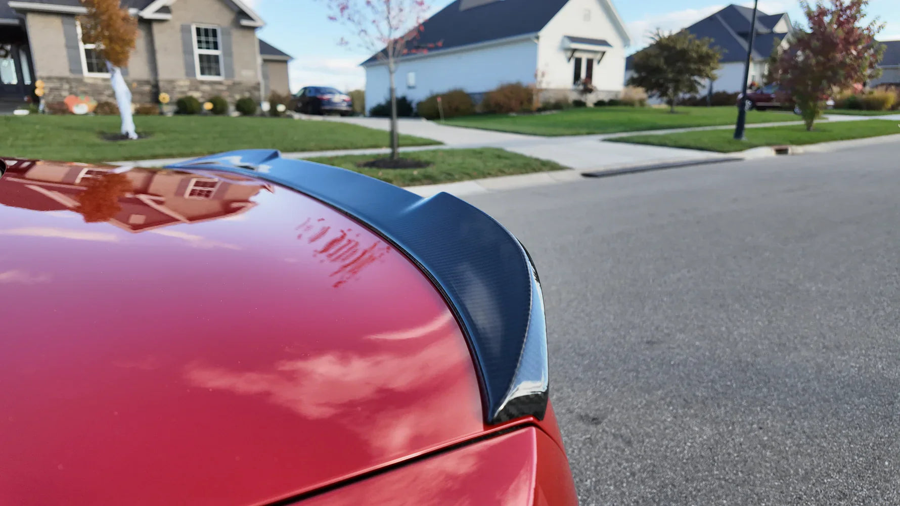 BMW G80 M3 CS Style Carbon Fiber Rear Spoiler installed