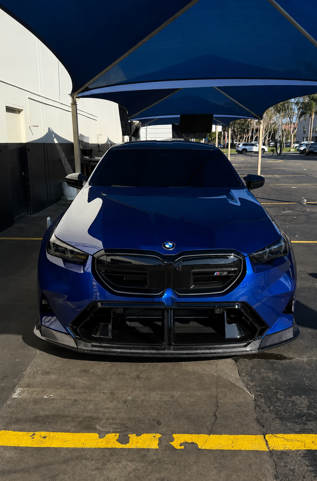 G90 G99 BMW M5 MHC R44 Style Full Dry Carbon Fiber Front Lip Splitter 2024+