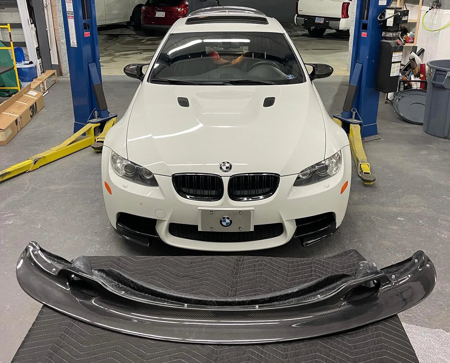 BMW E90 E92 E93 Pre-Drilled M3 GT4 V1 Style Carbon Fiber Front Lip