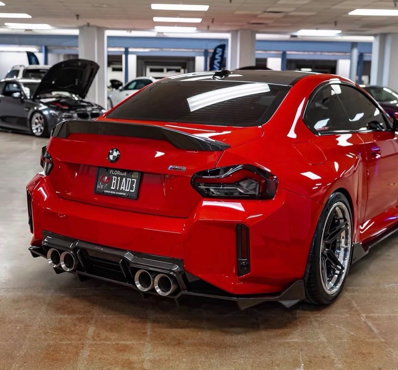 BMW G87 M2 V Style Dry Carbon Rear Diffuser