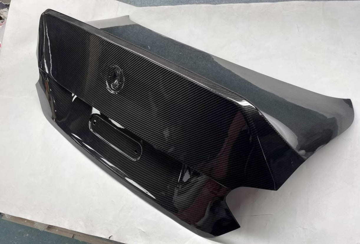 BMW G87 M2 CS Style Dry Carbon Fiber Trunk installed