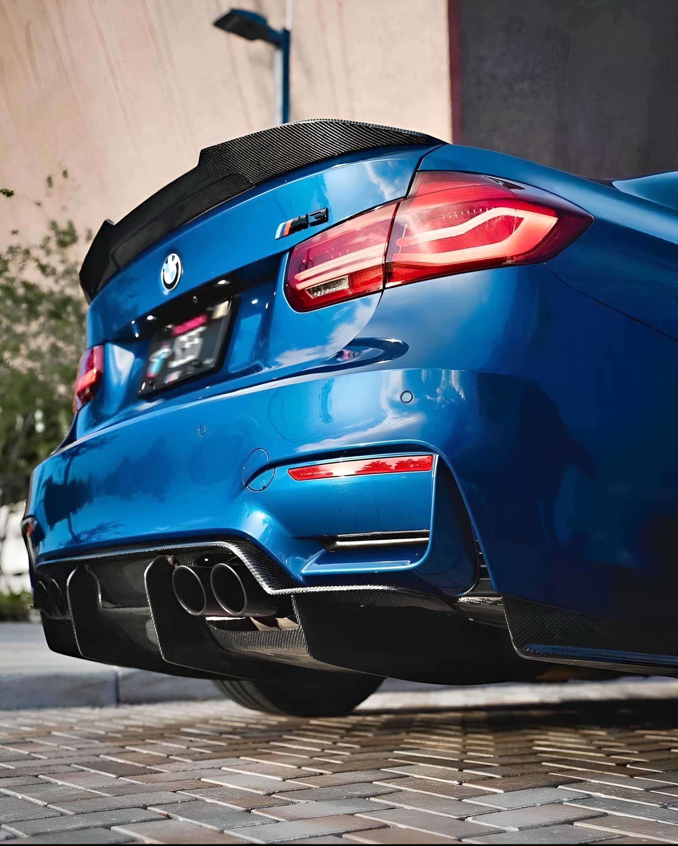 BMW F80 F82 M3 M4 PSM STYLE CARBON FIBER REAR DIFFUSER + REAR SPLITTER KIT