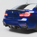 BMW F80 M3 M4 Vr3 Style Carbon Fiber Rear Diffuser + Rear Splitter Kit | Trofeo Composites